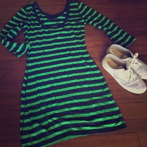 Green and navy striped dress- size xsmall/small